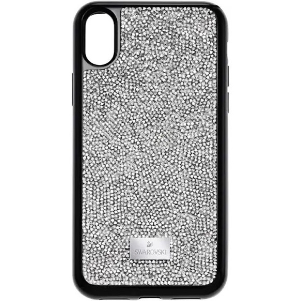 NEW Swarovski iPhone X/XS Glam Rock Rhinestone Druzy Black and Silver Phone Case
